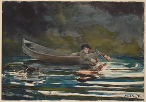 Boceto para «Sabueso y cazador» de Winslow Homer