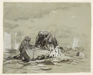 Estudio para "La red de arenques" de Winslow Homer