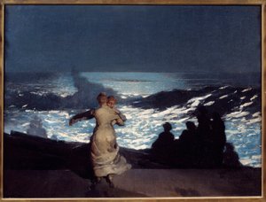 Noche de verano. Mujeres bailando a la luz de la luna de Winslow Homer