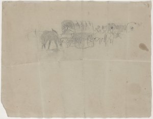 Tren de Suministro y Mulas [verso] de Winslow Homer