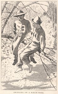 Swinging on a Birch-Tree, de Our Young Folks, junio de 1867 de Winslow Homer