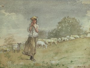 Cuidando ovejas, Granja Houghton, c.1878-79