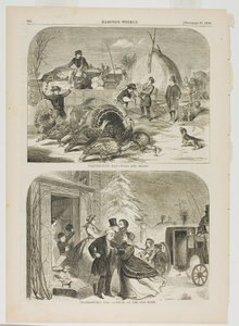 Thanksgiving Day-Ways and Means y Thanksgiving Day-Arrival at the Old Home de Winslow Homer