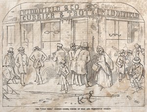 The "Cold Term", Boston - Escena, esquina de las calles Milk y Washington de Winslow Homer