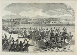 La Gran Revisión en el Campamento Massachusetts, cerca de Concord de Winslow Homer