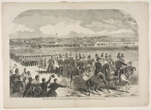 La Gran Revista en el Campamento de Massachusetts, cerca de Concord, 9 de septiembre de 1859, 1859 de Winslow Homer