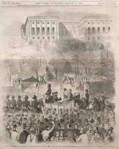 La Procesión Inaugural en Washington Pasando la Puerta de los Terrenos del Capitolio de Winslow Homer