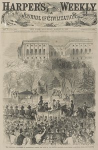 La Procesión Inaugural en Washington Pasando la Puerta de los Terrenos del Capitolio (De un Boceto de nuestro Artista Especial), 1861