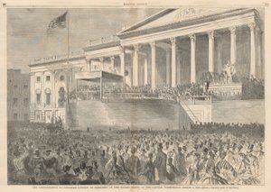 La Inauguración de Abraham Lincoln como Presidente de los Estados Unidos, en el Capitolio, Washington, 4 de marzo de 1861; de Harper de Winslow Homer