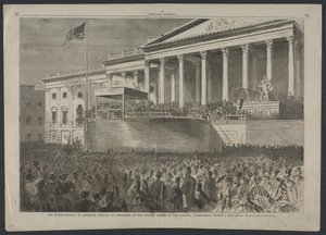 Toma de posesión de Abraham Lincoln como Presidente de los Estados Unidos, en el Capitolio, Washington, 4 de marzo de 1861. de Winslow Homer