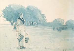 La lechera, 1875 de Winslow Homer