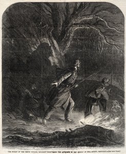 El piquete del Décimo Regimiento de Indiana descubriendo el acercamiento de los rebeldes de Winslow Homer