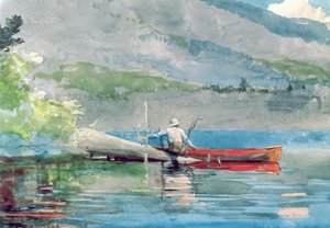 La canoa roja, 1884 de Winslow Homer