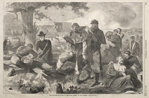 El cirujano trabajando en la retaguardia durante un enfrentamiento de Winslow Homer