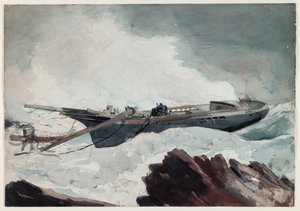 La goleta naufragada, c.1900-10 (acuarela y carboncillo sobre papel)