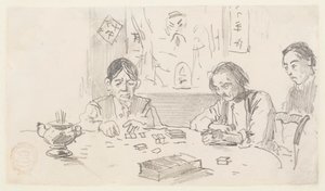 Tres Hombres Chinos Jugando Dominó en un Club de la Calle Baxter, Ciudad de Nueva York de Winslow Homer