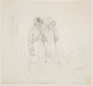 Dos chicas en un campo