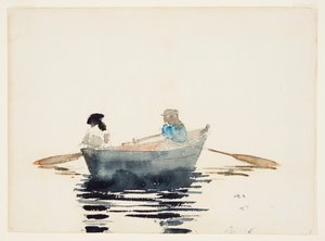 Dos chicas en un bote de remos