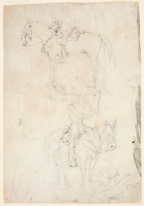 Dos caballos, uno montado