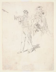 Dos estudios de un trompetero