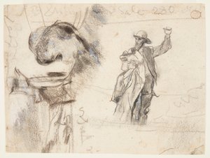 Dos Estudios de un Marinero con el Brazo Levantado de Winslow Homer