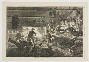 El invierno en el campamento: el interior de una cabaña de Winslow Homer