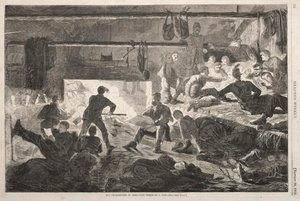 Cuarteles de invierno en el campamento - El interior de una cabaña, 1863 de Winslow Homer