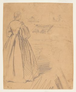 Mujer de pie ante un piano de Winslow Homer