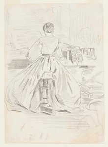 Mujer al piano de Winslow Homer