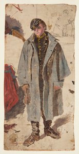 Joven soldado, boceto de un soldado dando agua a un compañero herido de Winslow Homer