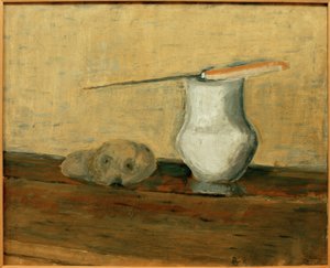 Jarra blanca con patatas