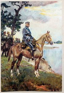 Retrato ecuestre del Mariscal Jozef (Joseph) Klemens Pilsudski (1867-1935) en su caballo favorito Kasztanka