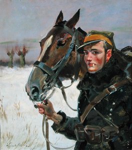 Soldado con un caballo