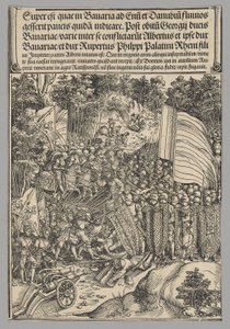 Guerra de Baviera, placa 18 de Escenas históricas de la vida del emperador Maximiliano I del Arco de Triunfo de Wolf Traut