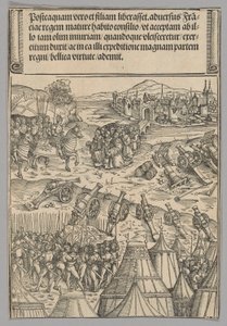 Capitulación de una ciudad francesa, lámina 12 de Escenas históricas de la vida del emperador Maximiliano I del Arco Triunfal de Wolf Traut