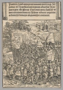Conquista de Nápoles, placa 17 de Escenas históricas de la vida del emperador Maximiliano I del Arco de Triunfo de Wolf Traut