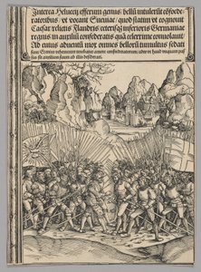 Guerra Suiza, lámina 16 de Escenas Históricas de la Vida del Emperador Maximiliano I del Arco Triunfal de Wolf Traut