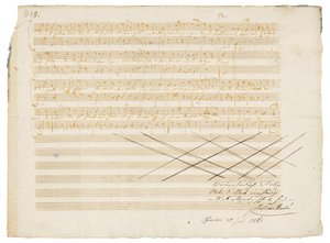 Manuscrito musical autógrafo, Zwei deutsche Kirchenlieder, K.343 de Wolfgang Amadeus Mozart