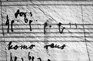 Partitura del Réquiem de Mozart, últimas notas que escribió ... de Wolfgang Amadeus Mozart