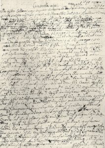 Wolfgang Amadeus Mozart (1756-1791) compositor austríaco. Carta autógrafa a su hermana Nannerl. Nápoles 19 de marzo de 1770 de Wolfgang Amadeus Mozart