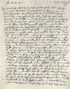 Wolfgang Amadeus Mozart (1756-1791) compositor austríaco. Carta autógrafa a su padre. Viena 6 de diciembre de 1783