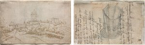 Vista de un Castillo (recto); Copa Octogonal (verso) de Wolfgang Huber