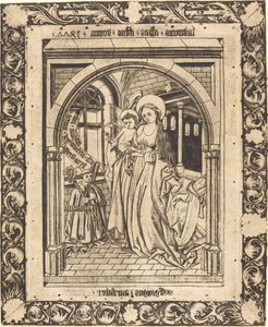 La Madonna y el Niño con el Abad Ludwig von Churchwalden de Wolfgang The Goldsmith after Master E.S.