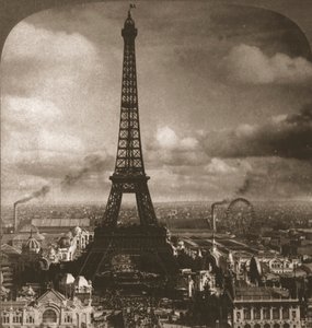 Torre Eiffel, 300 metros de altura, a través del Sena desde el Trocadero, París, Francia, 1901 de Works and Sun Sculpture Studios