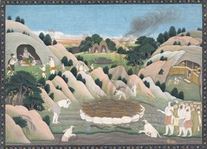 La Pira Funeraria del Rey Mono Vali: Folio ilustrado de una serie dispersa del Ramayana