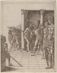 Flagelación de Cristo, con el pavimento de Workshop of Andrea Mantegna
