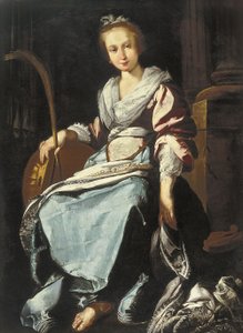 Español: Santa Cecilia Santa Cecilia de workshop of Bernardo Strozzi