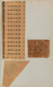 Página de un álbum de recortes que contiene dibujos y varias impresiones de arquitectura, ca. 1800-1850