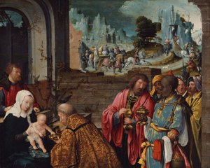 Adoración de los Reyes Magos de Workshop of Cornelis Engebrechtsz.