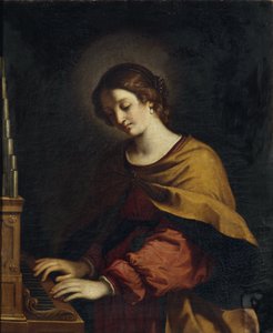 Santa Cecilia como organista de Workshop of Guercino